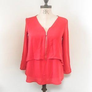 Bershka Salmon Zip Blouse